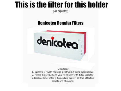 Denicotea Filter Cigar Holder - 50 Ring Briar Saddle with 10 Free Filters   40425