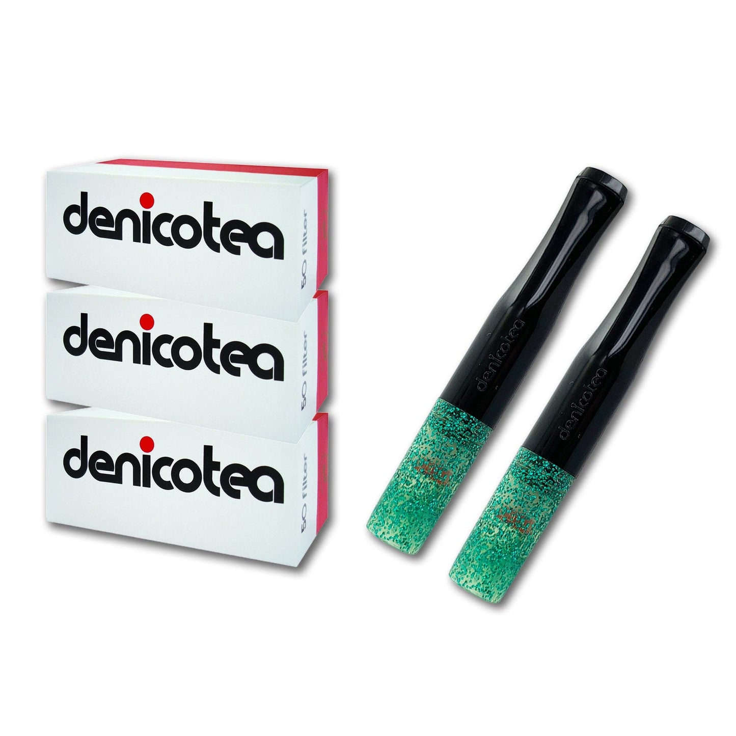 Denicotea Special Edition Combo 2 -Green & Black- Holders & 150 filters 24101